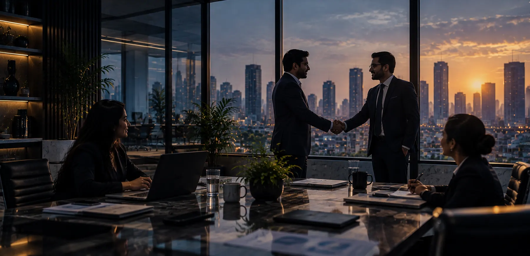Success handshake